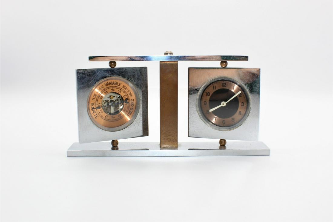 Vintage silver Thermometer clock (1 of 2)