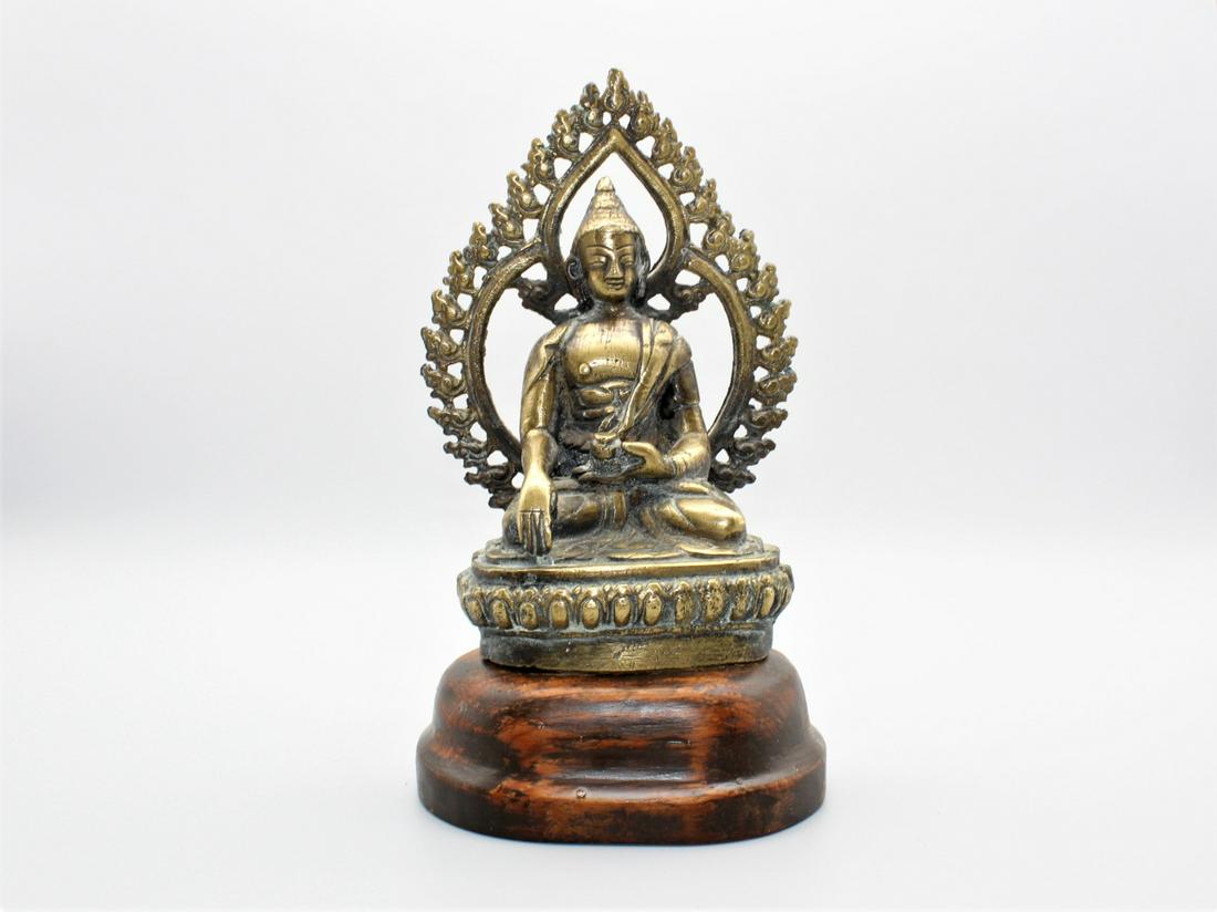 1800-1900 Chinese bronze seated Buddha sculpture (1 of 3)