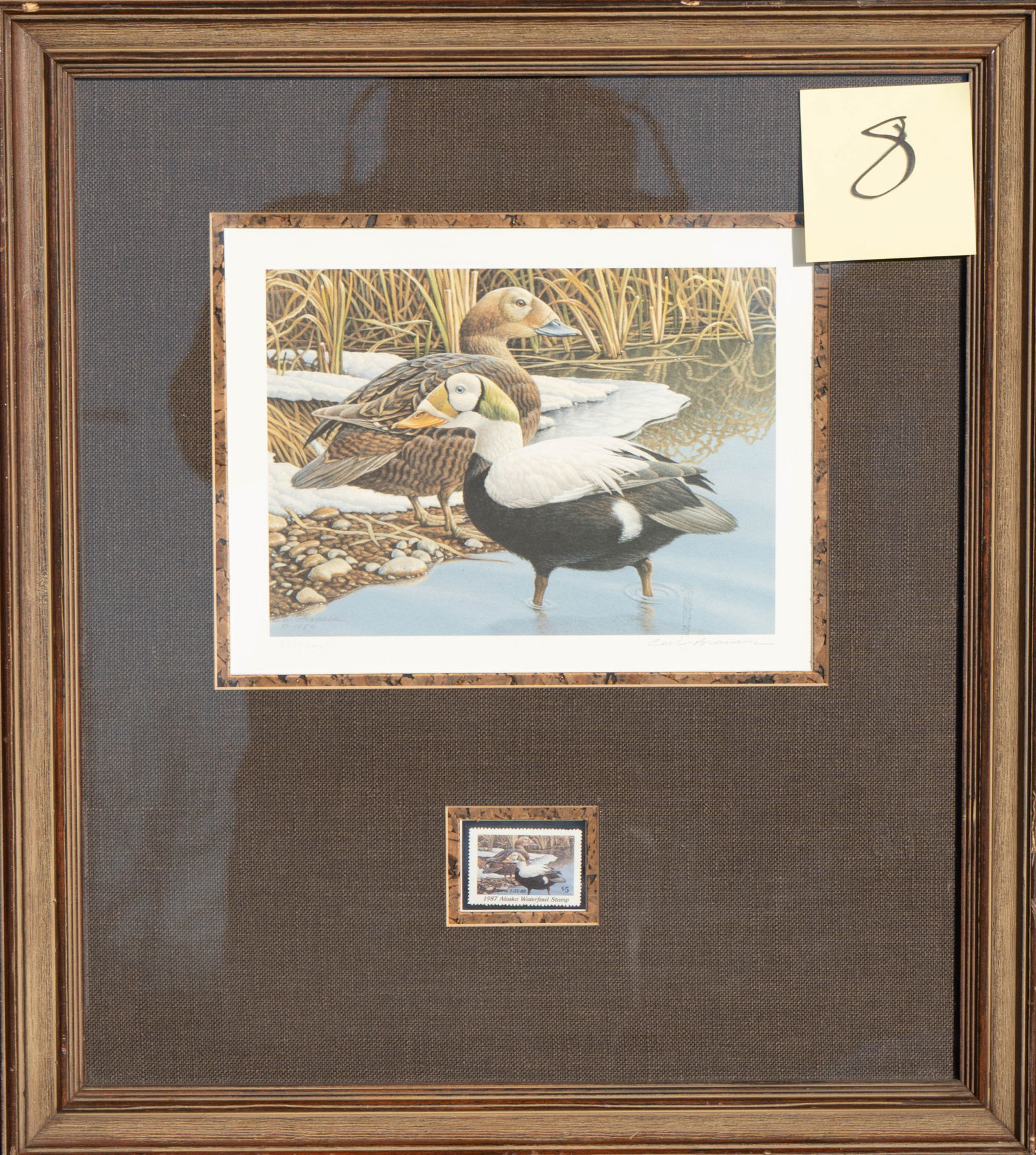 Carl Brenders - 1987 Duck Stamp: 1987 Alaska Waterfowl stamp with offset lithograph print