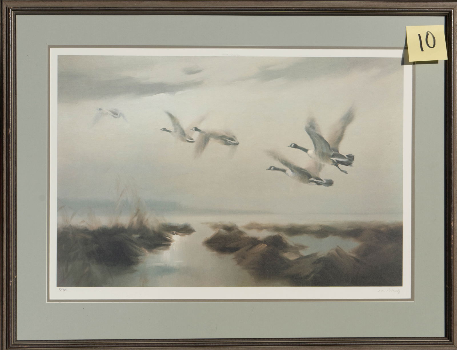 Geese in Flight: Offset lithograph print