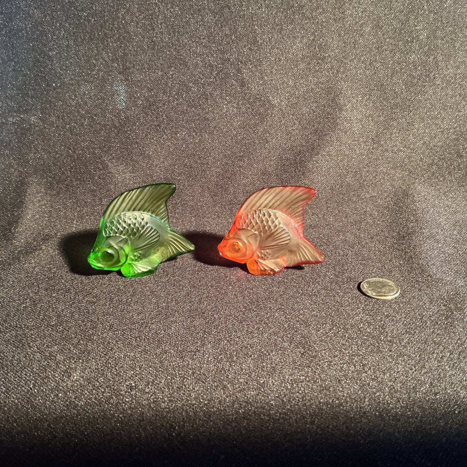 Lalique Crystal Fish in Green and Amber (1 of 1)