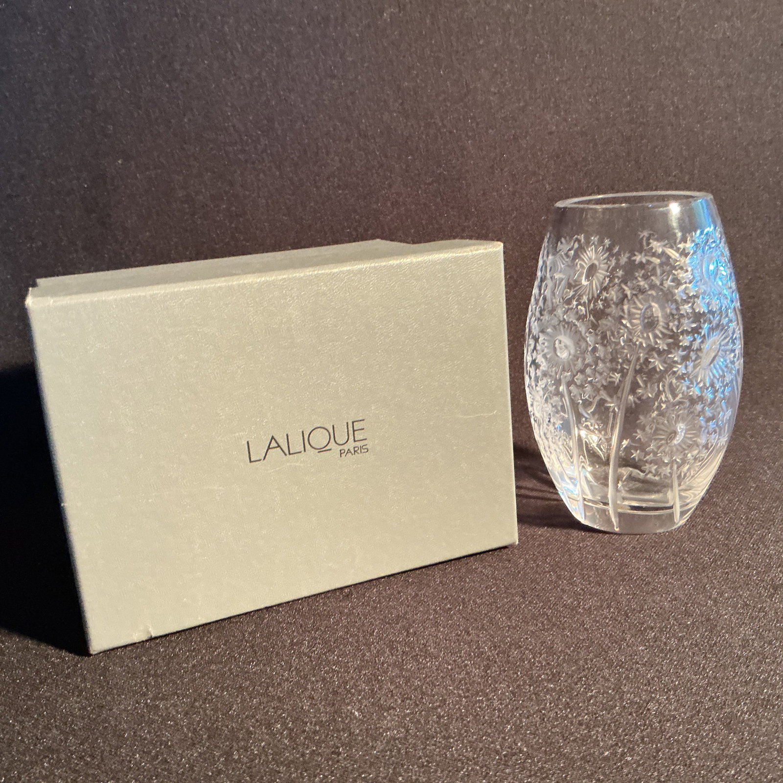 Lalique Crystal "Bucolique" Dandelion Vase (1 of 2)