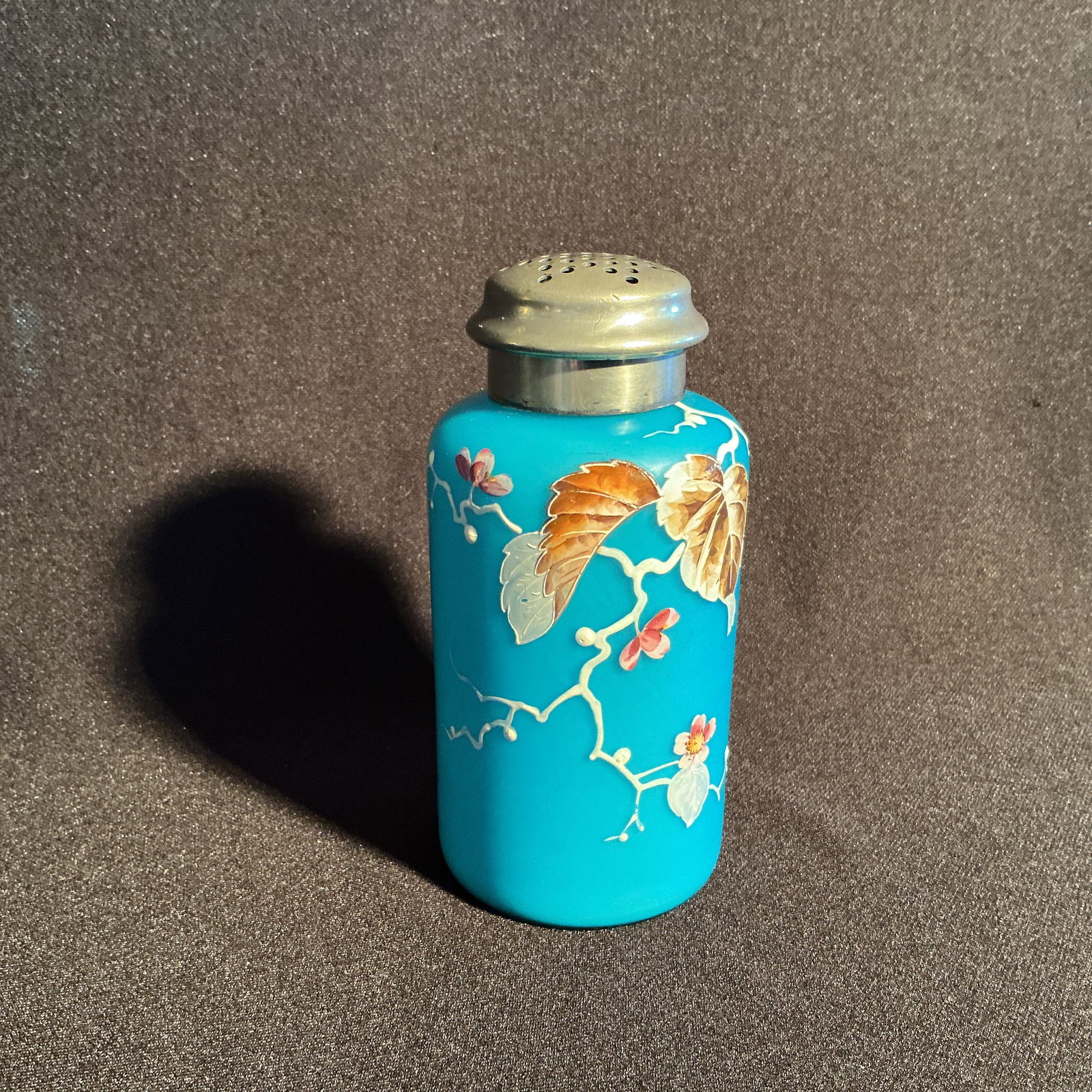 Cased Blue Glass Sugar Shaker (1 of 2)