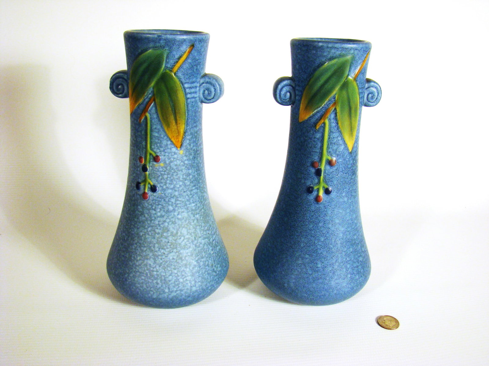 Pair Weller Cornish Vases (1 of 3)