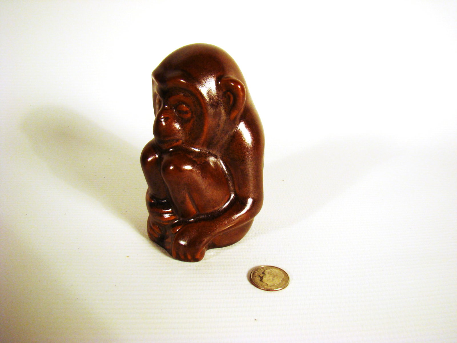 Rookwood Monkey Paperweight: Rookwood Monkey Paperweight in brown glaze. marked