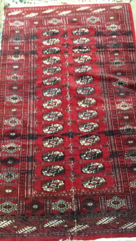 3 Tribal Style Rugs Flat Weave multi colored, Burgundy (1 of 3)