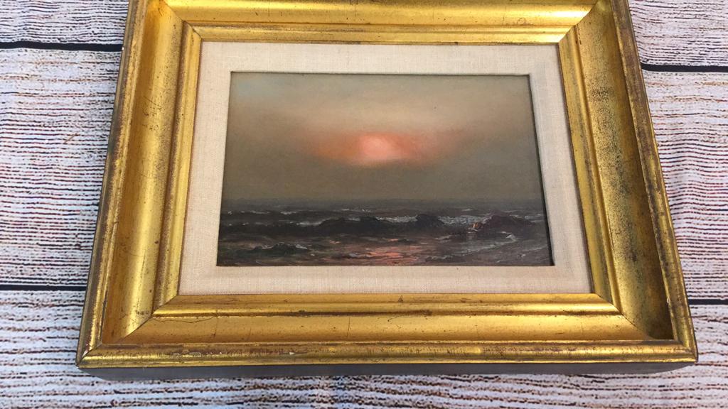 Oil on Board, Sunrise Newbury Port Artist S.L. Gerry, (1 of 2)