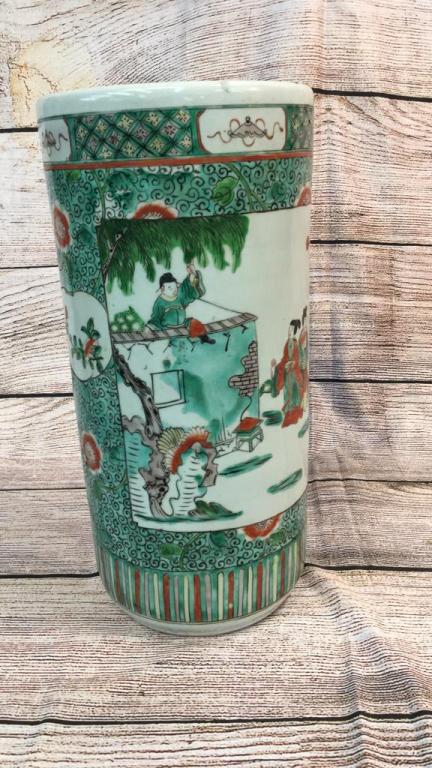 Asian Porcelain Umbrella Stand (1 of 2)