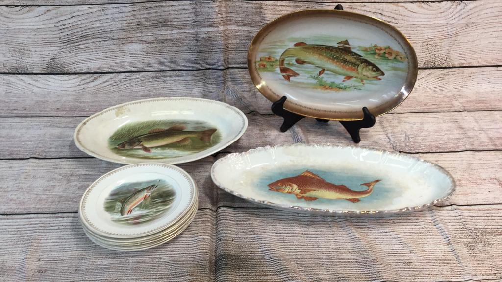 7 Piece Fish Set, 2 Platters (1 of 2)