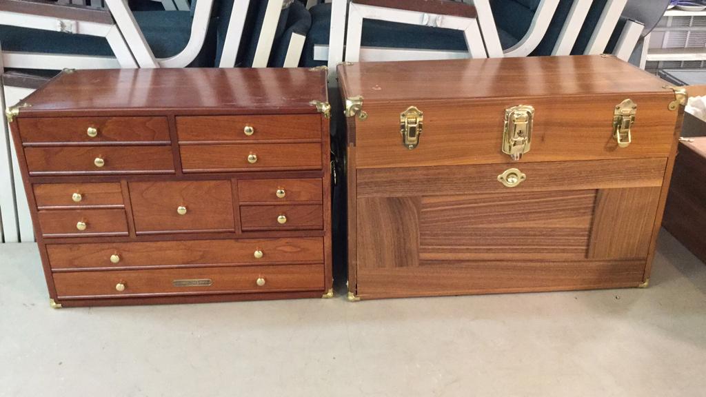 2 H. Gerstner and Sons Wooden Jewelry Cases: 2 H. Gerstner and Sons Wooden Jewelry Cases