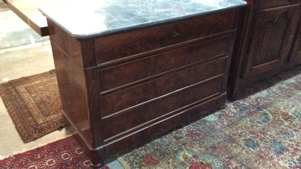 Biedermeier Flame Mahogany Chest Marble top (1 of 2)