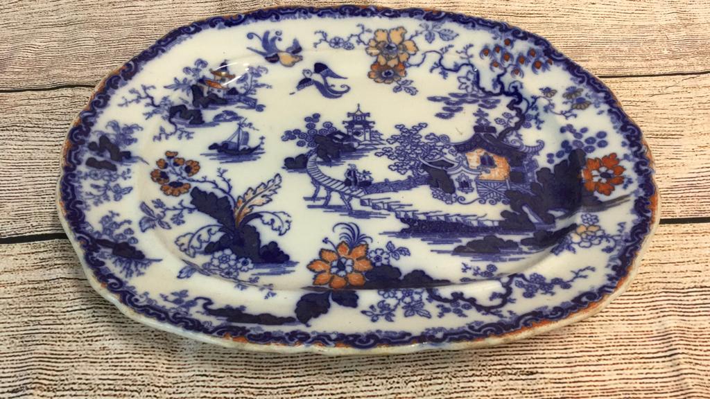 Large Flow Blue Platter: 19"
