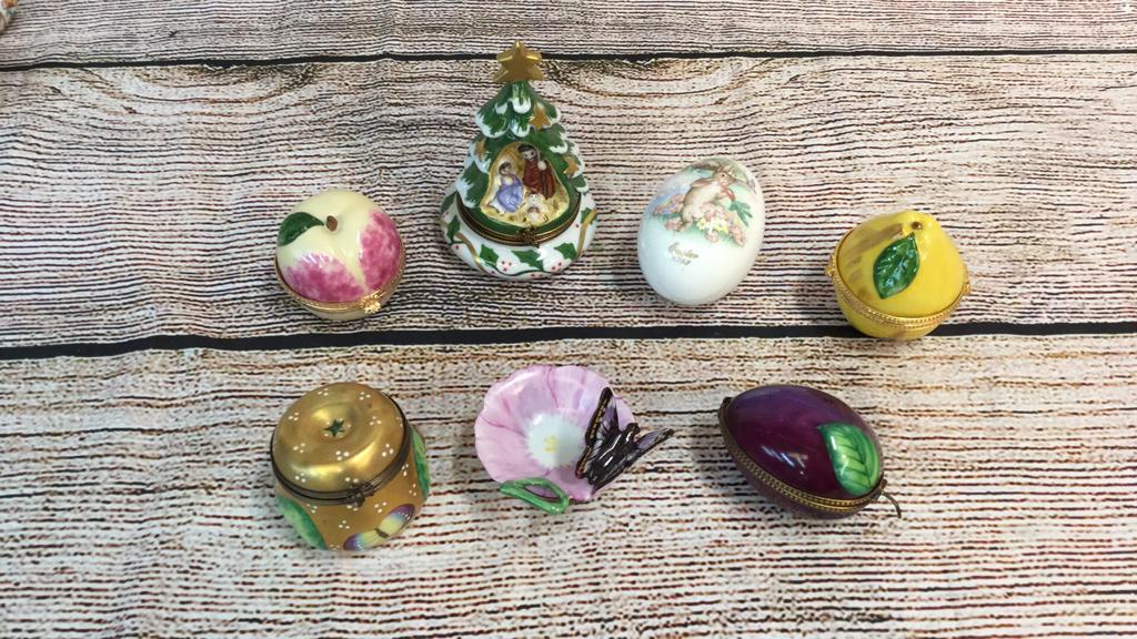 7 Pill Boxes: Some Limoge, Andrea, Noritaki Easter Egg