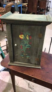 Dutch Paint Decorated Hanging Cabinet: see photos