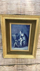 Delft Style Wall Plaque in Frame, Mother and