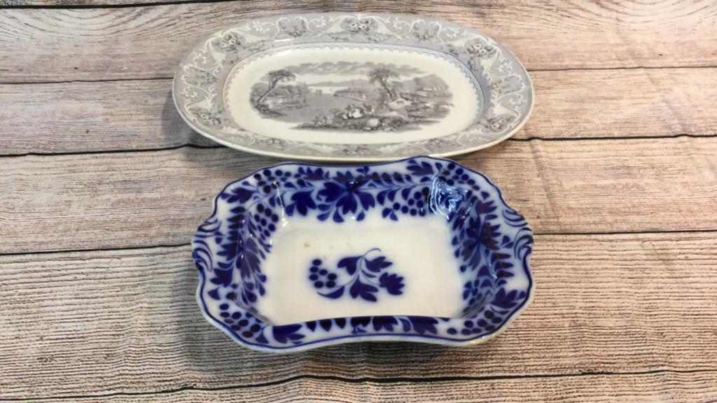 Large Transfer Platter, Flo Blue Serving Dish: Platter is 19"