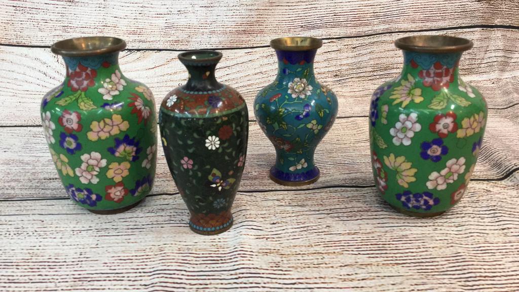 4 Asian Cloisonné Vases (1 of 3)