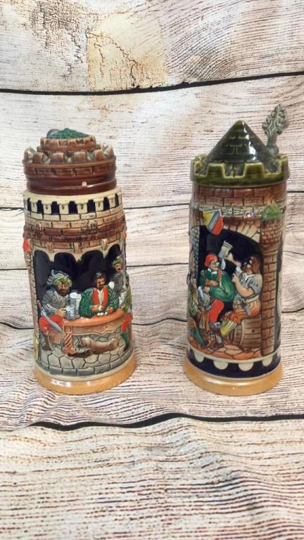 2 German Castle Top Beer Steins (1 of 4)