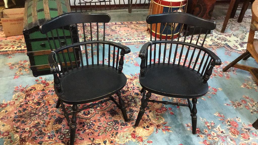 Pair Reproduction Windsor Armchairs (1 of 1)