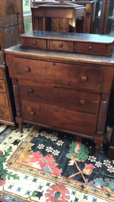 Solid Walnut Chip Carved Folk Art Chest (1 of 4)