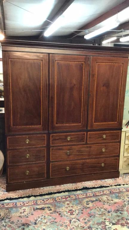 English Mahogany Linen Press On Chest (1 of 4)