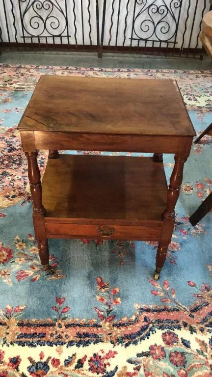 19 century Mottled Mahogany 2 Tier stand (1 of 2)