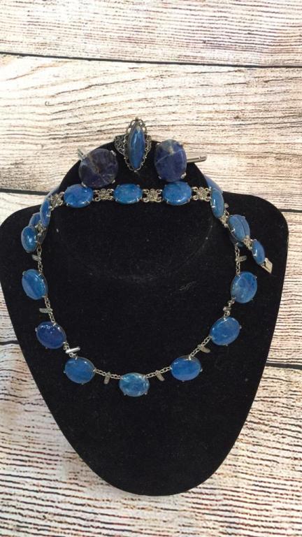 LapisStone Necklace, Bracelet, Ring Cufflinks (1 of 5)