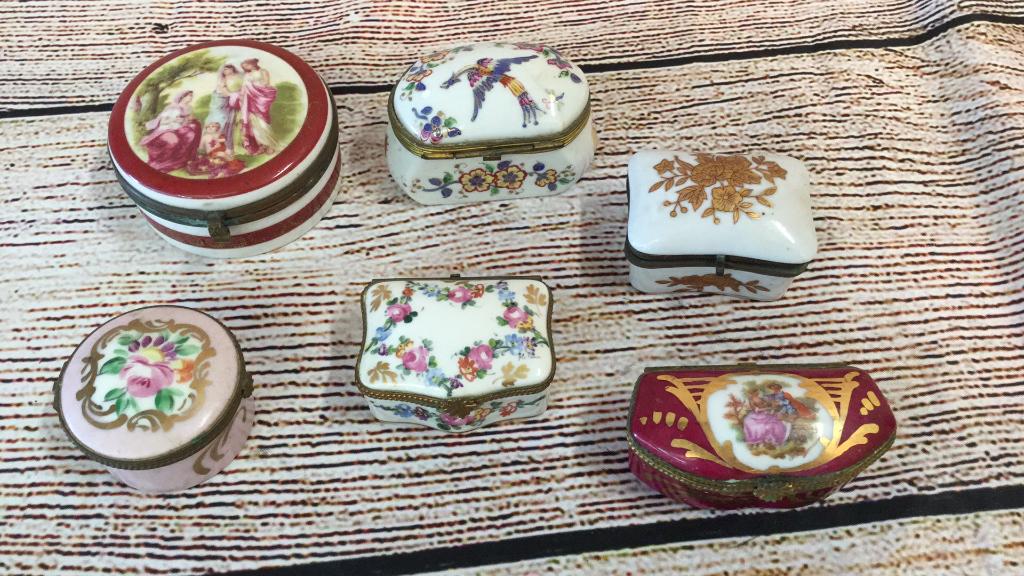 6 Porcelain Trinket Boxes (1 of 3)
