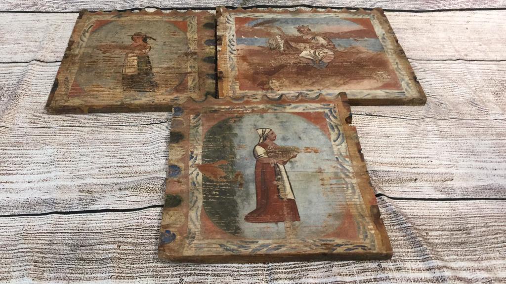 Three Painted Wood Panels (1 of 5)