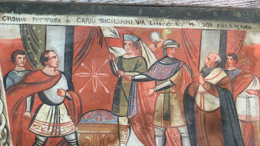 Unusual Hand Painted Iconic Panel (1 of 6)