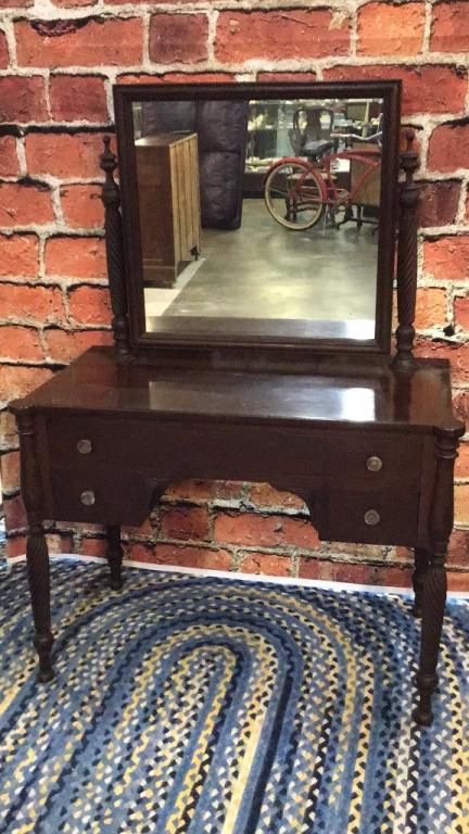 Sheraton Mahogany Dressing Table W Mirror (1 of 2)