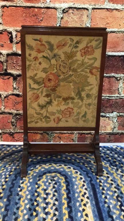 19th C Framed Needlepoint Fire-screen (1 of 2)
