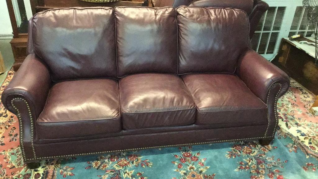 Dark Burgundy Leather Master Leather Sofa (1 of 2)