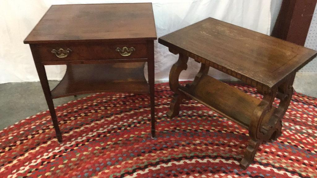 English 2 Tier Side Table & Magazine Table (1 of 4)