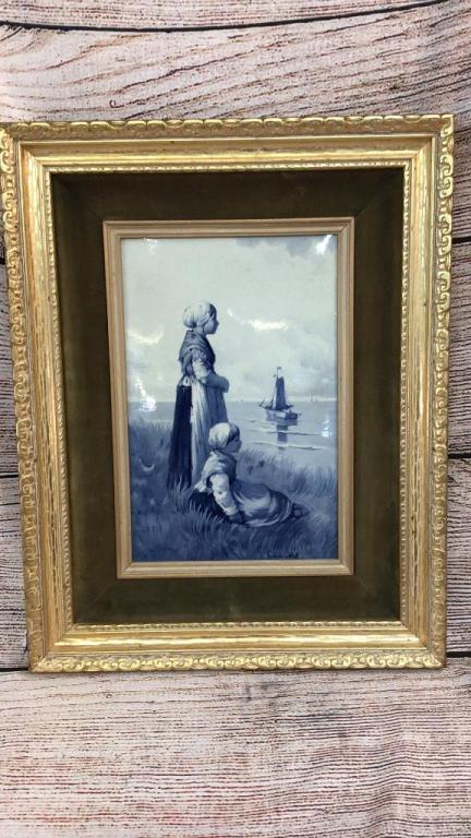 Framed Delft Tile Artist Signed (1 of 3)