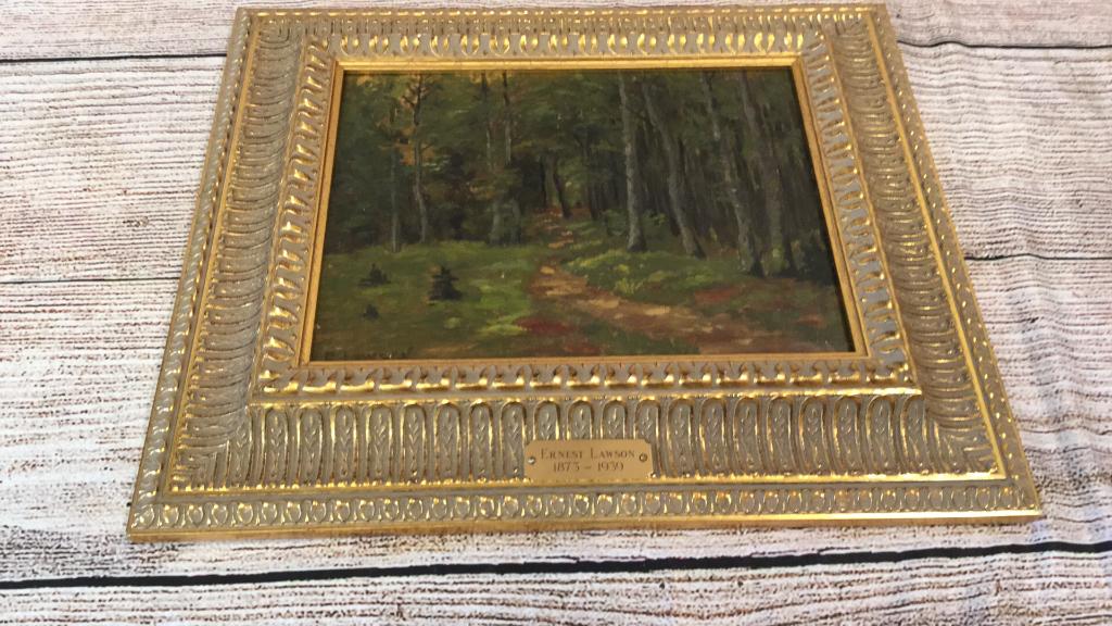 Ernest Lawson Oil on Board, Forest Landscape (1 of 5)