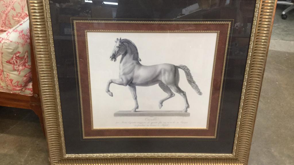 Large Decorative Italian Print of Horse (1 of 3)