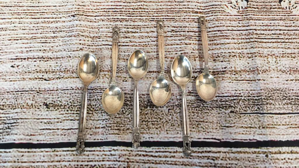 Set 6 Georg Jensen Sterling Demitasse Spoons (1 of 5)