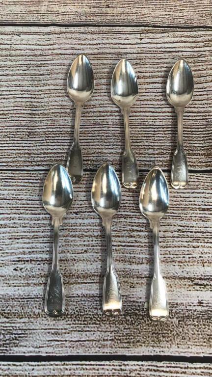 Six English Coin Silver Spoons (1 of 5)