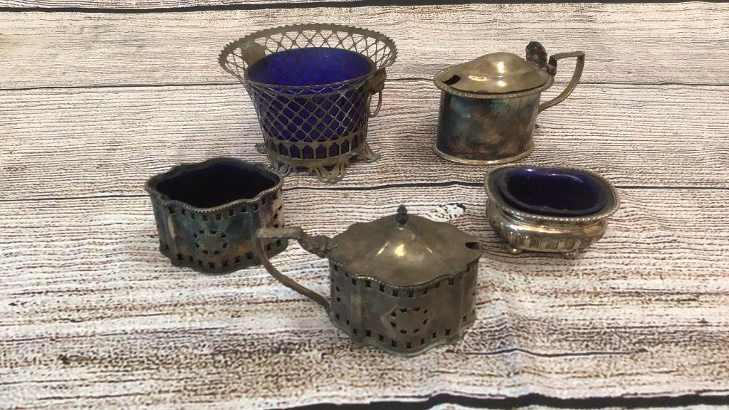 5 Silver Overlay and Cobalt Articles (1 of 5)