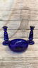 Blown Glass Bowl, Pair Candlesticks