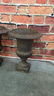 Pair Vintage 24 inch Tall Iron Garden Urns - 2