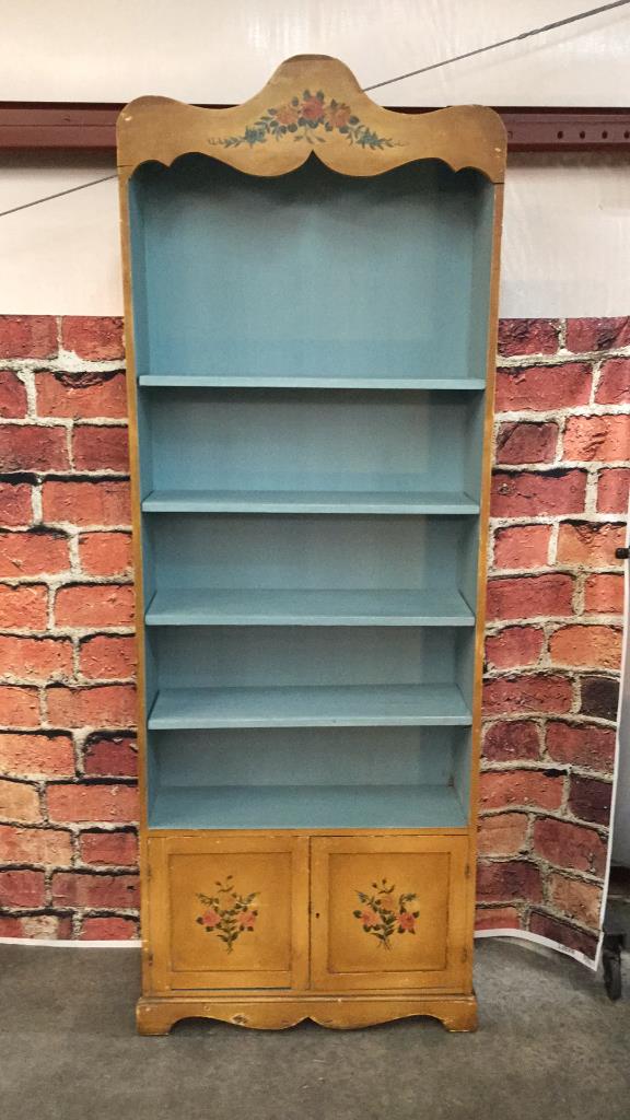 Decorative Bookshelf W Cupboard Base: 4 removable shelves 89 tall x 23 wide x 10 deep