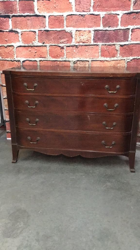 Contemporary Bow Front Mahogany Chest (1 of 2)