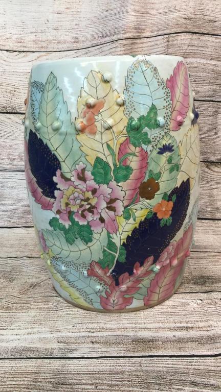 Asian Garden  Seat, Tobacco Leaf Pattern (1 of 4)