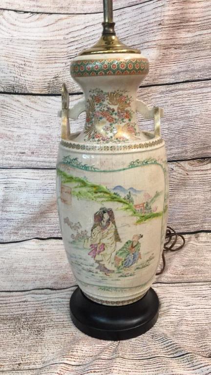 Satsuma Porcelain Vase Mounted as Lamp (1 of 5)