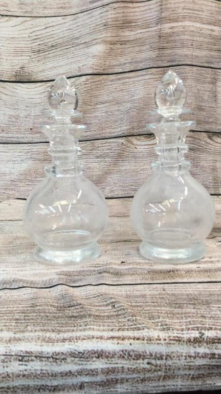 Pair Steuben Teardrop Decanters (1 of 3)