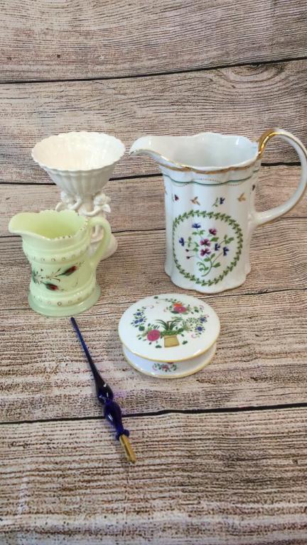 Limoge Box Heisey Pitcher, Godinger, Pen (1 of 5)