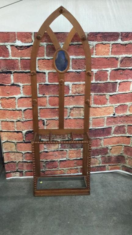 Walnut Hall Tree With Mirror (1 of 3)