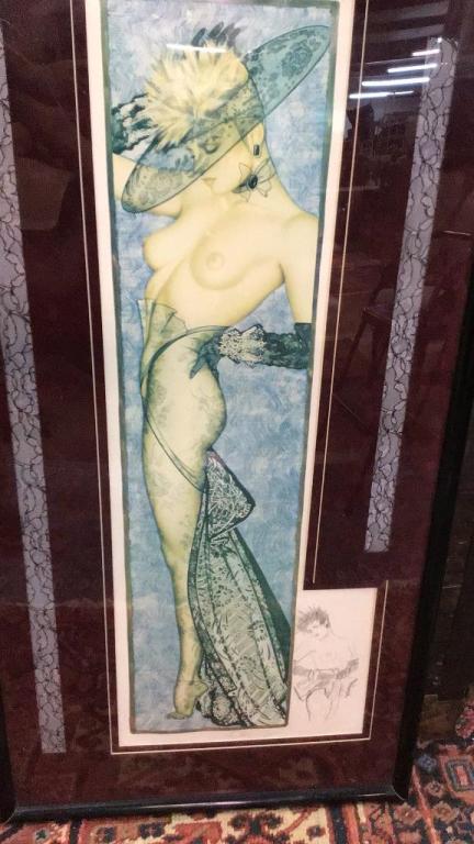 Olivia de Berardinis Lithograph W Pencil Drawing: Pencil drawing about signature Artist signed. 8 or 15